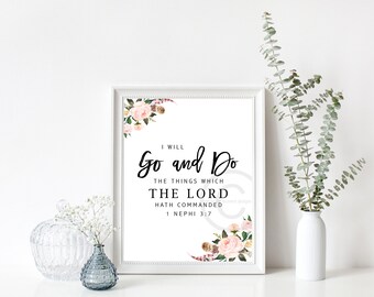 Printable Wall Art - Old LDS Youth 2020 Theme Go and Do, YW, Young Women, Printable Instant Download Poster 16x20 and 11x14 files