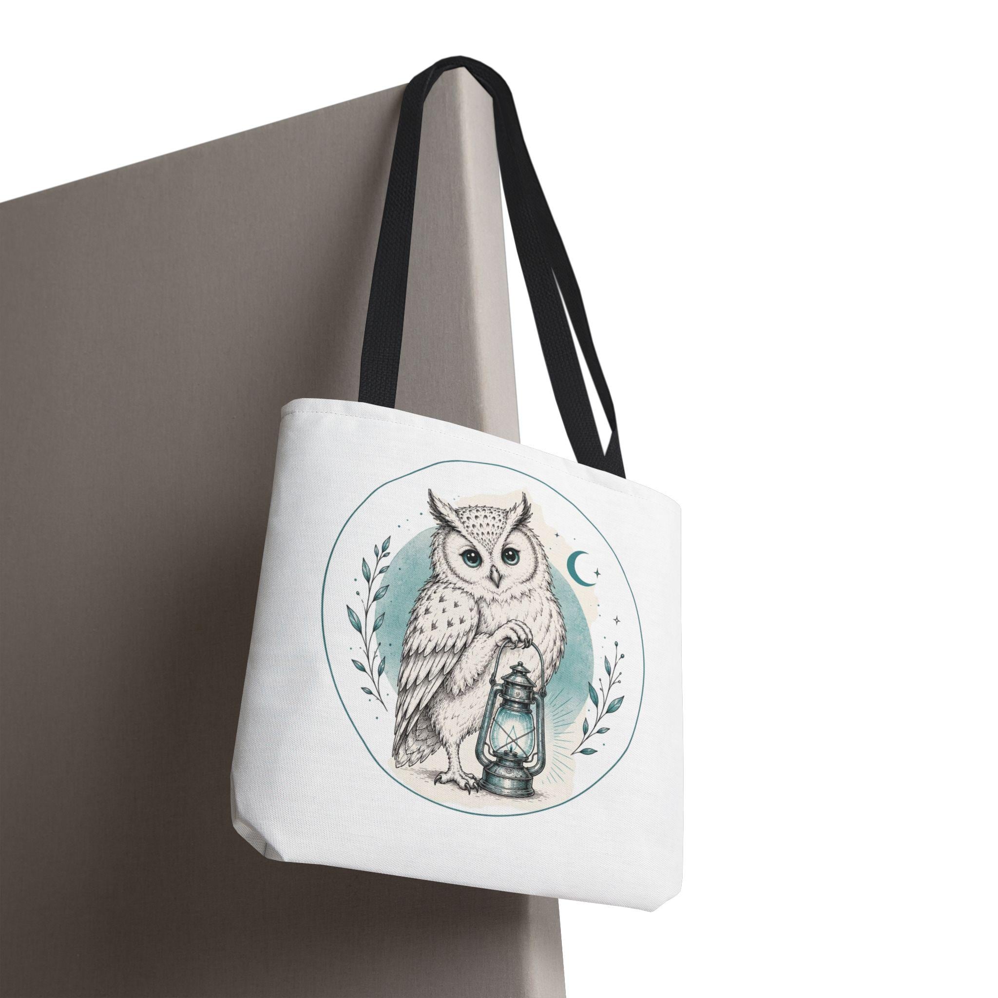 Moonlit Owl Illustration Tote Bag | Cute Forest Animal Art
