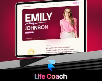 Plantilla para coach de vida / Creador de sitios web para negocios y bienestar (Descarga digital)