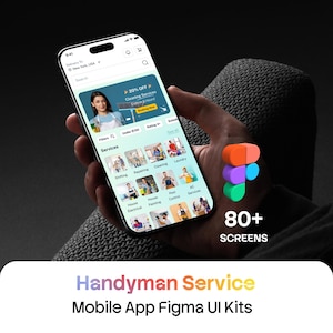 Handyman Service Mobile App UI Kit Figma | Home Repair Design (80+ Screens)