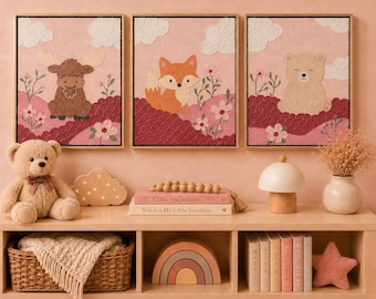 Custom Textured Nursery Wall Art | Hand Painted  Nursery Canvas | Personalized Baby Nursery Decor