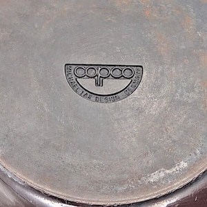 Vintage Copco Michael Lax Brown Enameled Cast Iron Paella Braiser Serving Pan