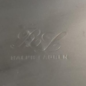Ralph Lauren RL Silverfärgad Rektangulär Valet Bricka Catchall 9x6.5 Logotypdekor
