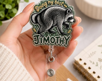 Porta badge a forma di procione che fa del suo meglio, Porta badge Jimothy Procione, Porta badge virale a forma di procione di Seattle, simpatico porta badge a forma di panda, regalo divertente per infermieri