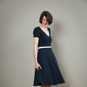 Maritim Dress lina With a Round Skirt and V-neck - Etsy
