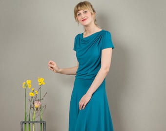 Jersey dress in light petrol - Sibel