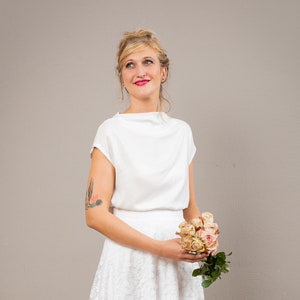 Wedding top Aennie in off-white