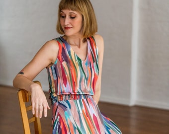 Colorful patterned summer dress - Christie