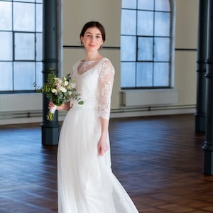 Floor-length, creamy white bridal skirt with fine tulle - Wanda