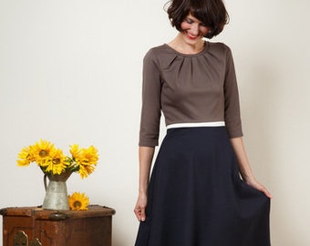 Circle skirt dress with pleats - Luzia