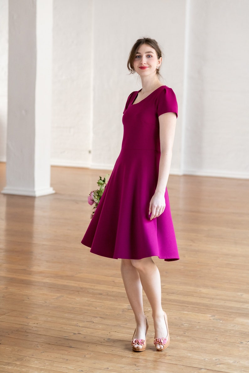 Dress with asymmetric neckline Alice image 2