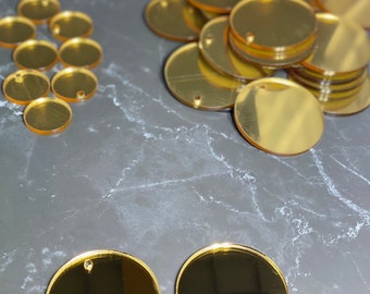 Mirror Acrylic Blanks | Round Discs for DIY Crafts, Keychains - Set of 10