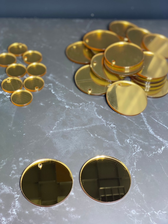 Mirror Acrylic Blanks | Round Discs for DIY Crafts, Keychains - Set of 10