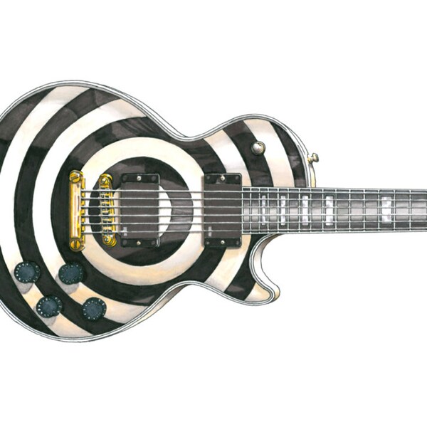 Zakk Wylde's Gibson Les Paul Bullseye Greeting Card, DL size