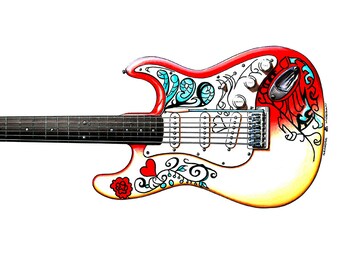 Jimi Hendrix's Stratocaster as played at Monterey, Greeting Card, DL size