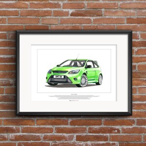 Ford Focus RS Mk2 ART POSTER A2 size image 3