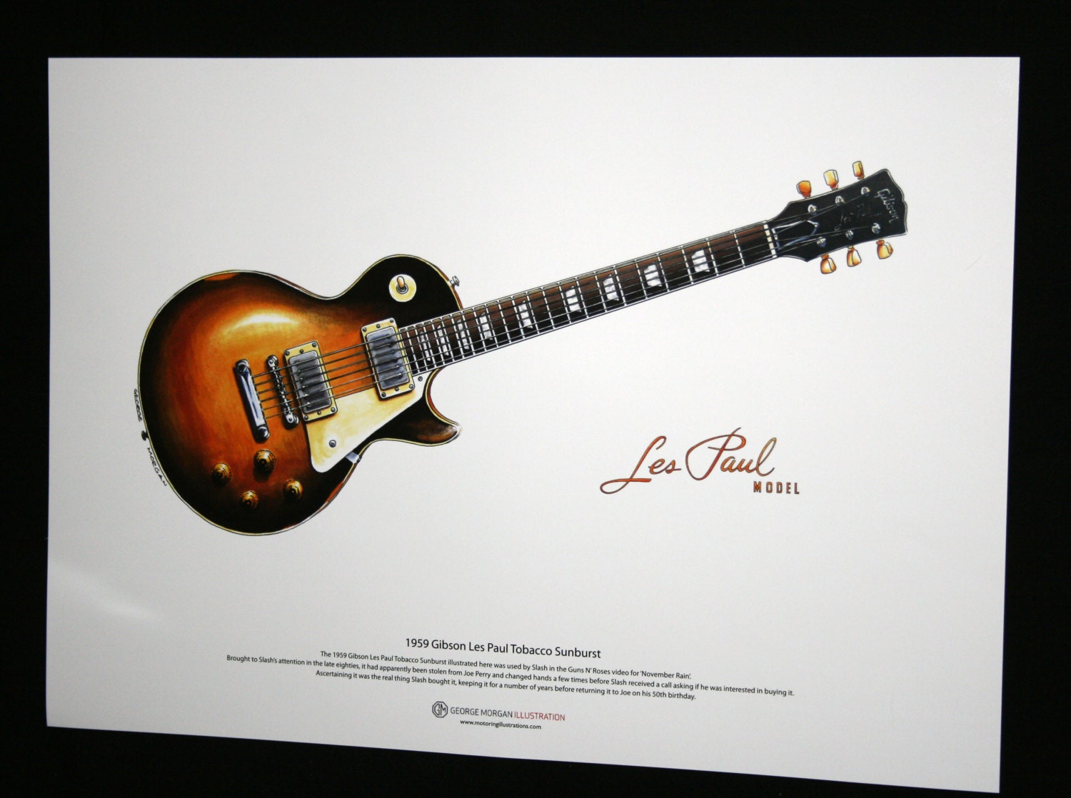 Slash's 1959 Gibson Les Paul ART POSTER A3 Size - Etsy Hong Kong