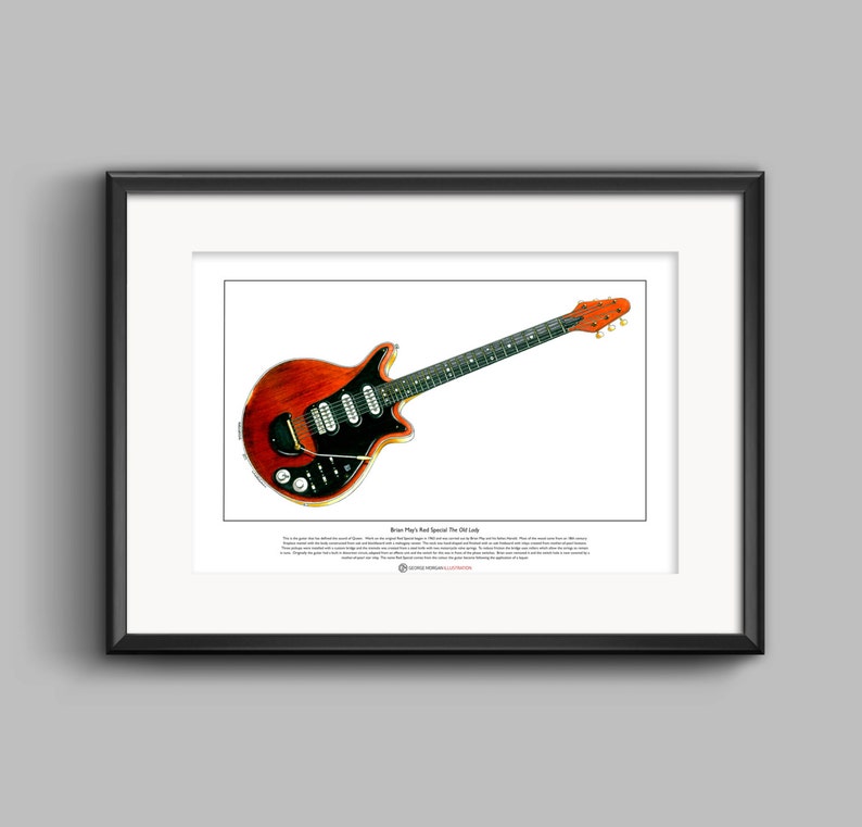 Brian May's Red Special Signed Limited Edition Fine Art Print A3 size image 3