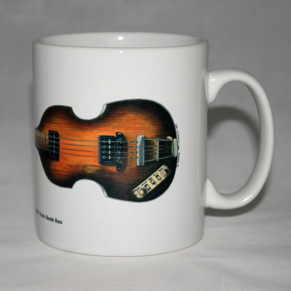 Guitar Mug. Paul McCartney's Hofner 500/1 Beatle Bass Illustration.