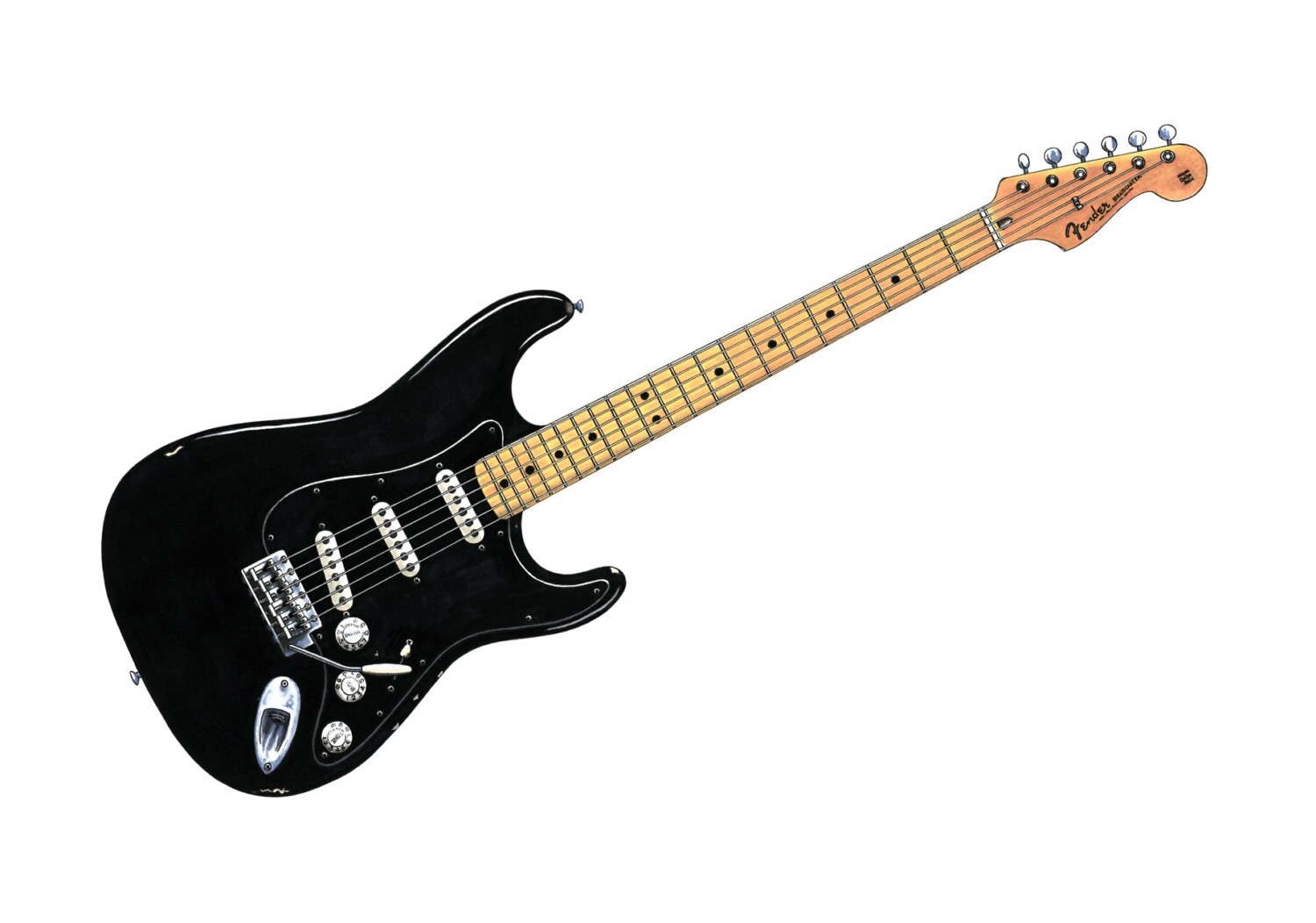 David Gilmour s Black Stratocaster POSTER PRINT A1 Size Etsy New