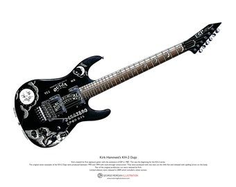 Kirk Hammett's ESP KH-2 Ouija guitar Art Poster A3 size