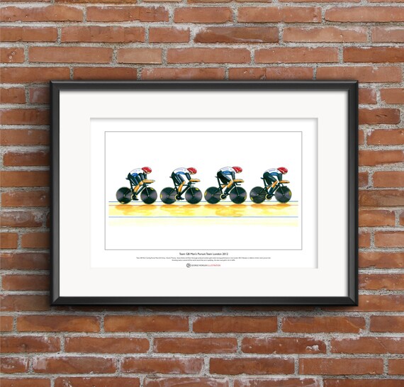 Team GB Men/'s Cycling Pursuit Team 2012 Limited Edition Fine Art Print A3 size