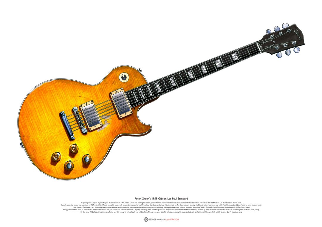 Peter Greens 1959 Gibson Les Paul Standard ART POSTER A2 Size - Etsy