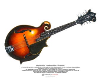 John Paul Jones’ Lloyd Loar Gibson F-5 Mandolin ART POSTER A3 size