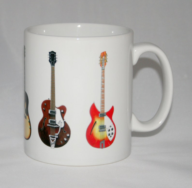 Guitar Mug. Harrison. 5 Famous Guitars. Etsy
