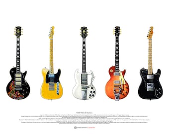 Keith Richards’ Guitars - ART POSTER A2 Size