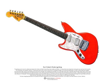 Kurt Cobain’s Fender Jag-Stang ART POSTER A3 size