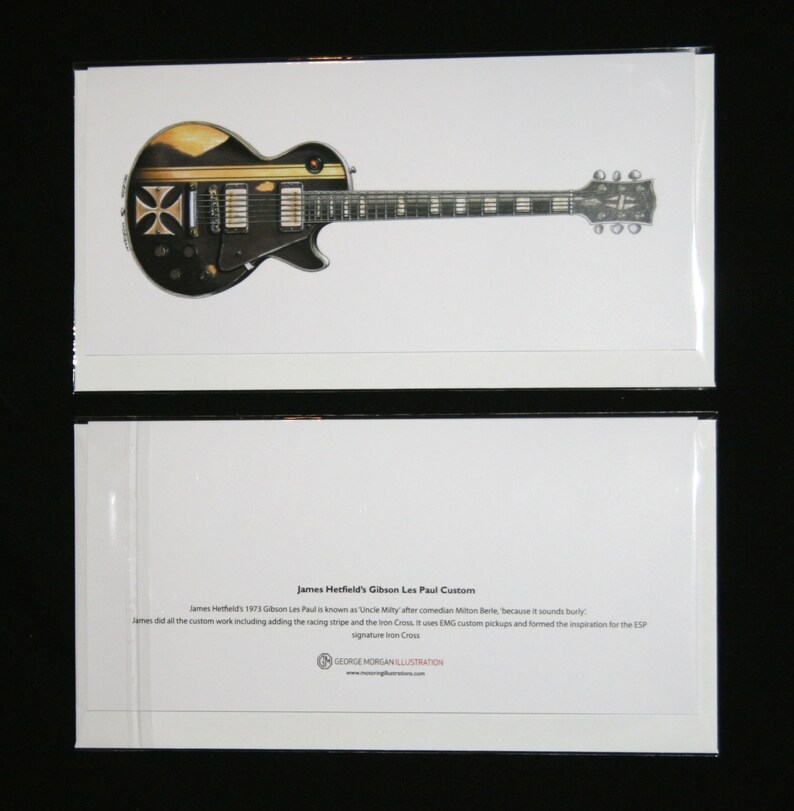 James Hetfield's Gibson Les Paul Iron Cross Greeting Card Etsy