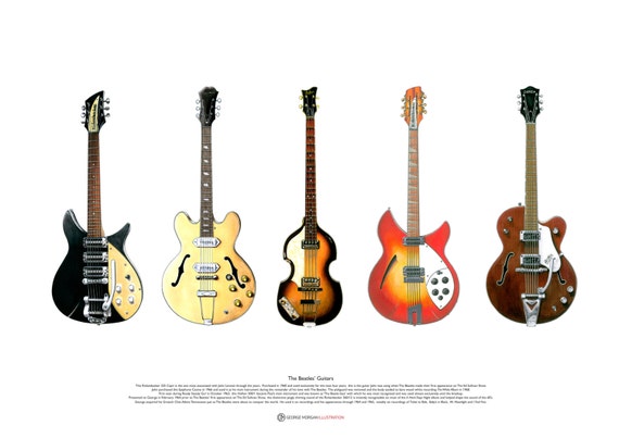 John Lennon/'s 1958 Rickenbacker 325 Capri ART POSTER A2 size