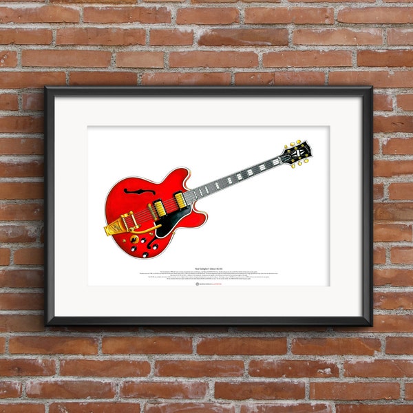 Noel Gallagher's 1960's Gibson ES-355 guitar ART POSTER A2 size