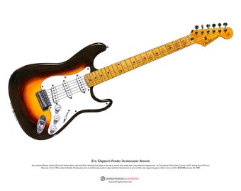 Eric Clapton’s Fender Stratocaster 'Brownie' ART POSTER A3 size
