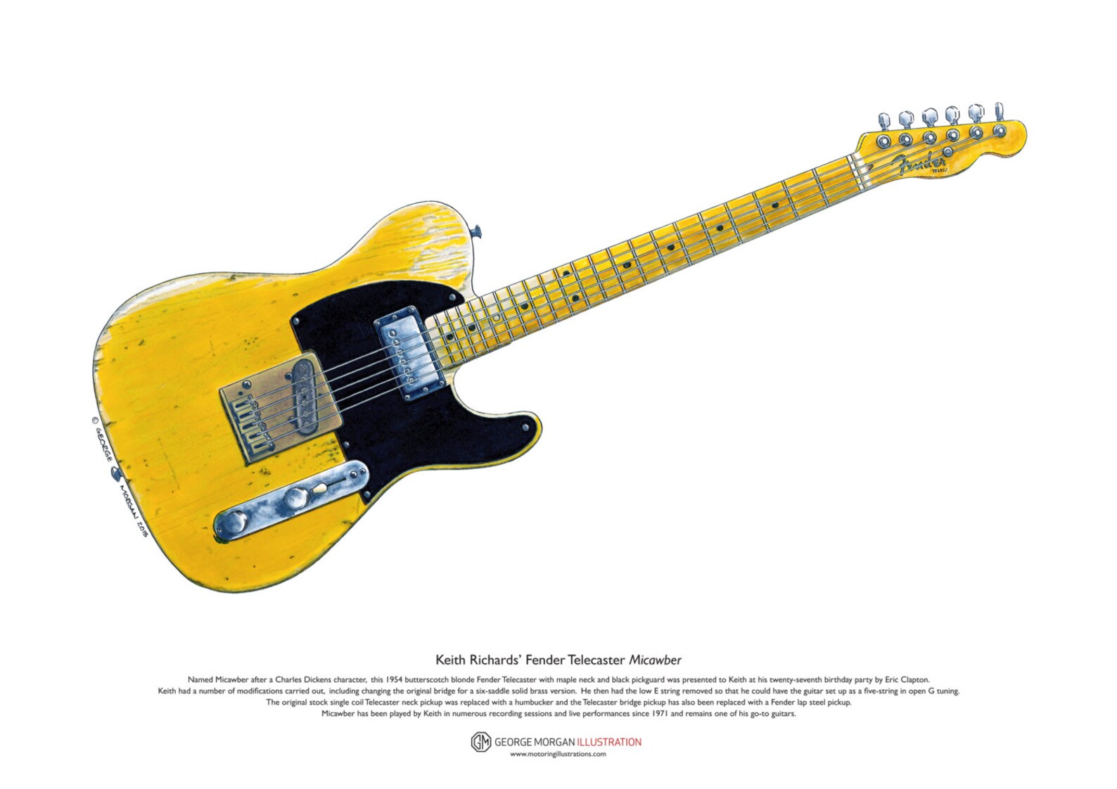 Keith Richards' Fender Telecaster 'micawber' Etsy