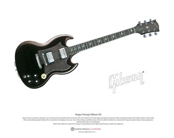 Angus Young’s Gibson SG ART POSTER A3 size