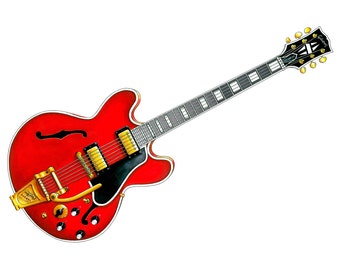 Gibson ES-355 CANVAS PRINT de Noel Gallagher de 1960