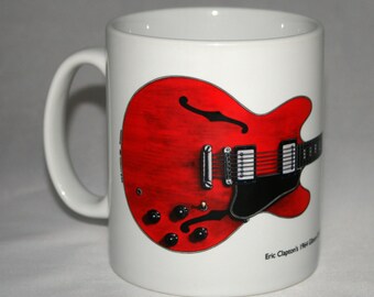 Guitar Mug. Eric Clapton's Gibson ES-335 Cream Guitar illustration.