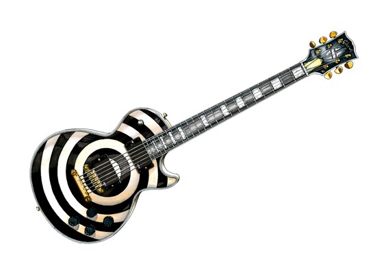 Guitarra Gibson Les Paul Custom Bullseye de Zakk Wylde tamaño | Etsy México