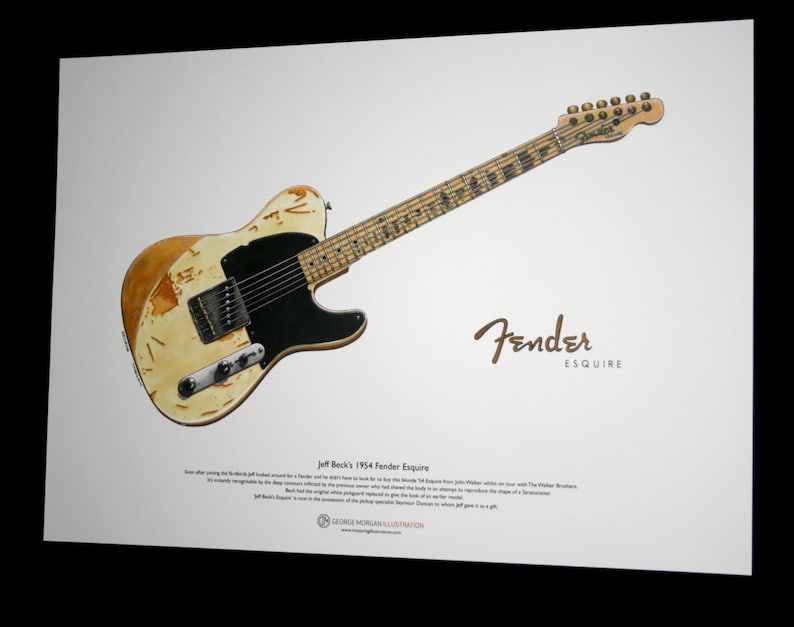 Jeff Beck's 1954 Fender Esquire ART POSTER A3 Size Etsy