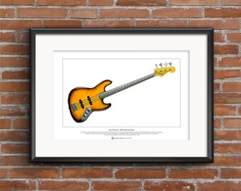 Taille de Jaco Pastorius Fender Jazz Bass de Doom Limited Edition Fine Art impression A3