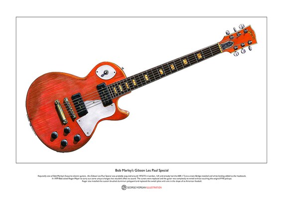 Bob Marley s Gibson Les Paul Special Limited Edition Fine Art Print A3 size