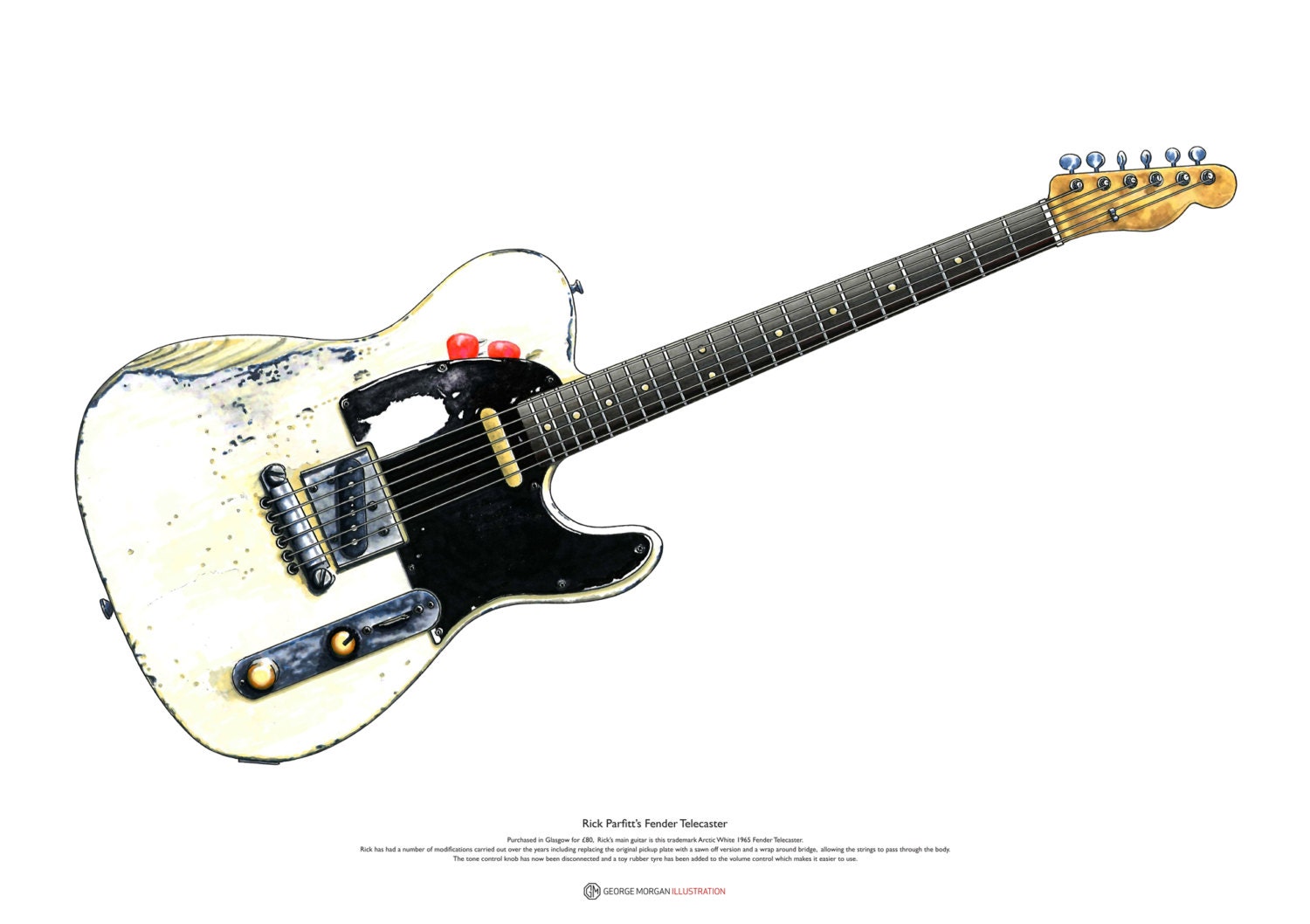 Rick Parfitt s Fender Telecaster guitar ART POSTER A2 size