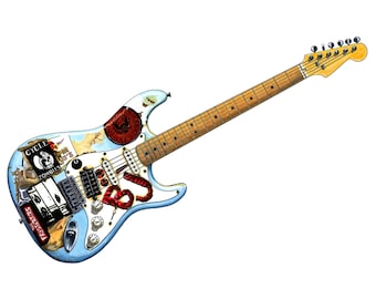 Fernandes Stratocaster 'Blue' CANVAS PRINT de Billie-Joe Armstrong