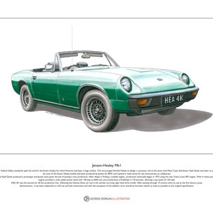 Jensen-Healey Mk1 Limited Edition Fine Art Print A3 size image 1