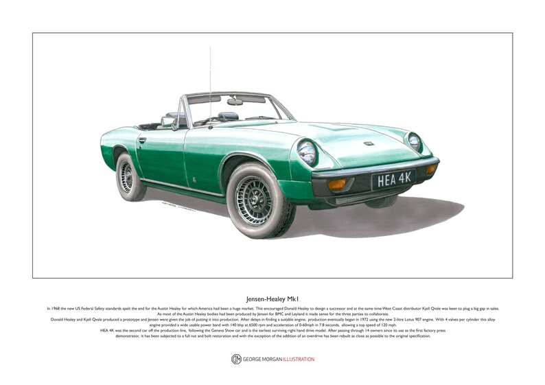 Jensen-Healey Mk1 Limited Edition Fine Art Print A3 size image 1