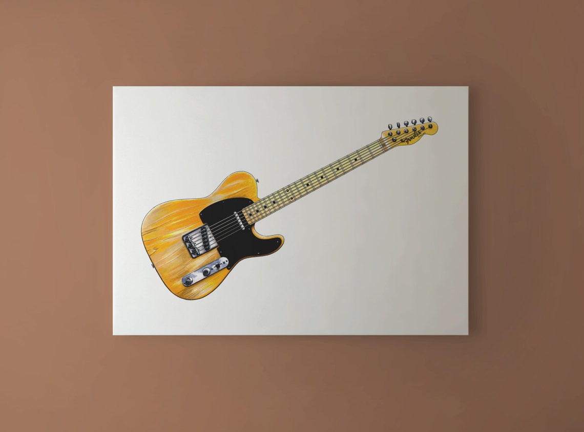 Bruce Springsteen's 1950s Fender Esquire CANVAS PRINT Etsy
