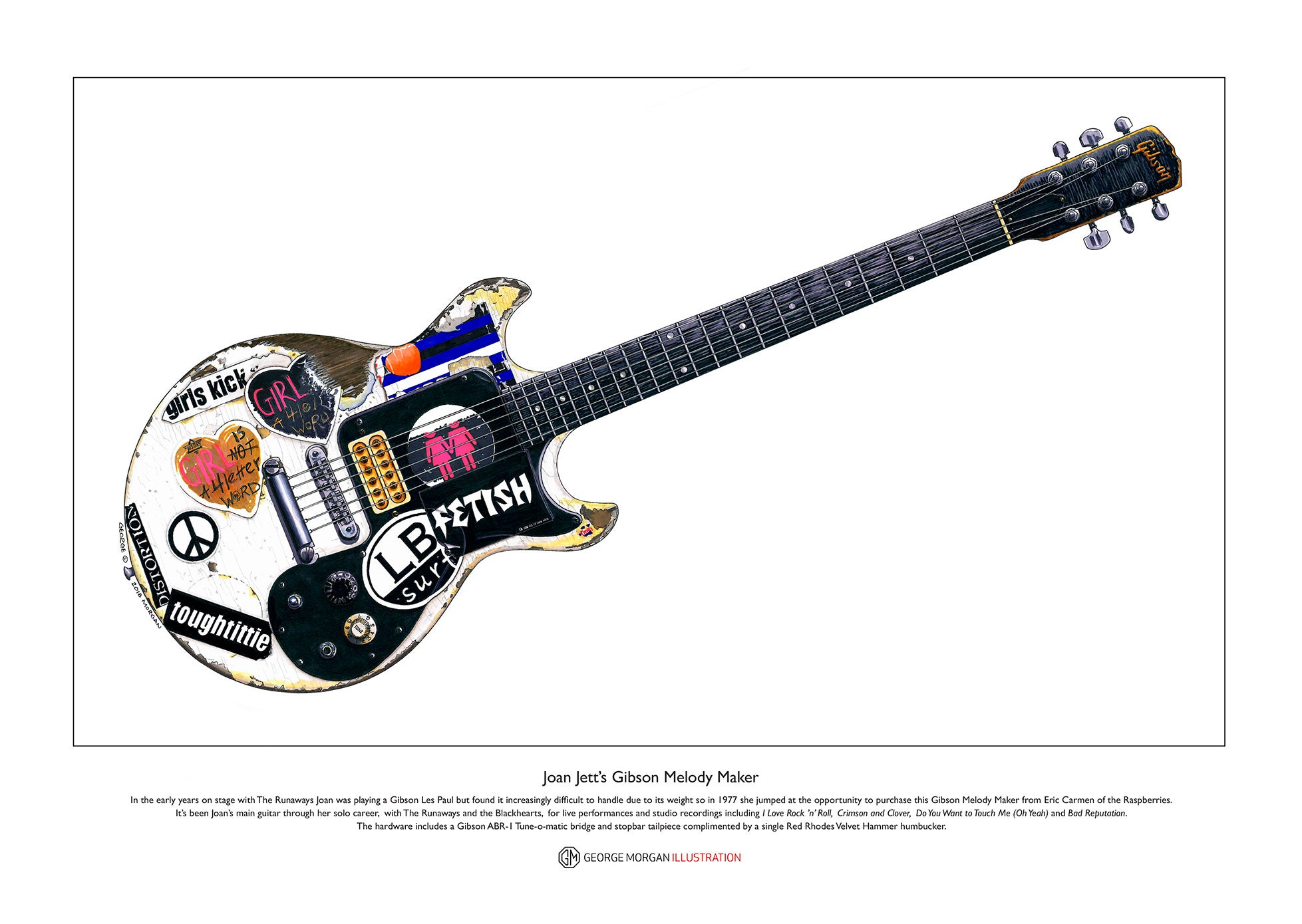 Joan Jett s Gibson Melody Maker Limited Edition Fine Art Print A3