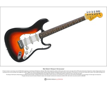 Bob Dylan’s Newport Stratocaster Limited Edition Fine Art Print A3 size